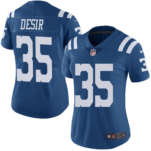 Indianapolis Colts #35 Limited Pierre Desir Royal Blue Nike NFL Women Rush Vapor Untouchable Jersey->women nfl jersey->Women Jersey